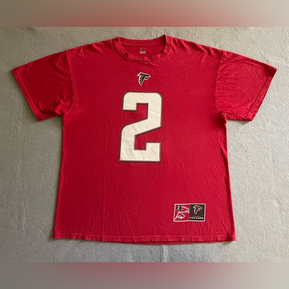 Majestic Atlanta Falcons #2 Matt Ryan Red T-Shirt XL NFL Football Tee - Picture 1 of 5